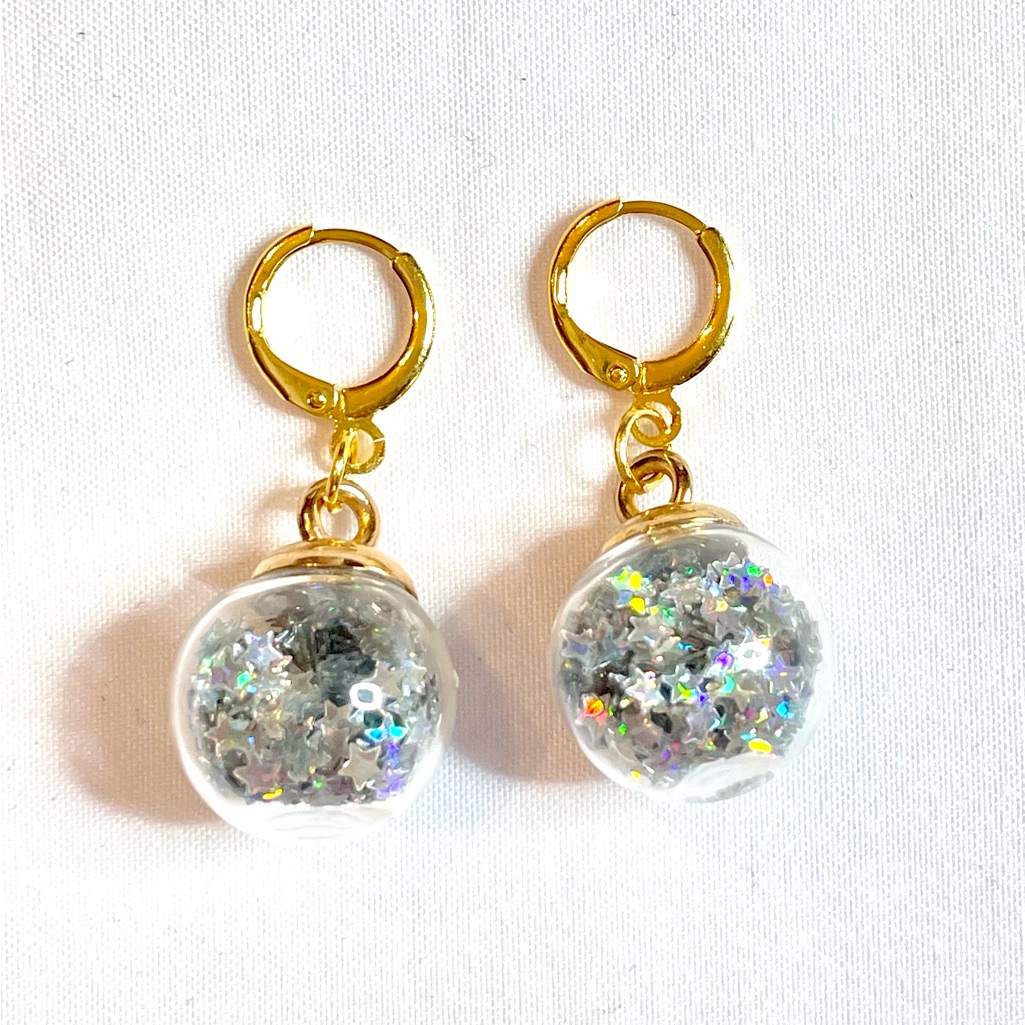Sparkling Gold And Silver Hoop Earrings 14$